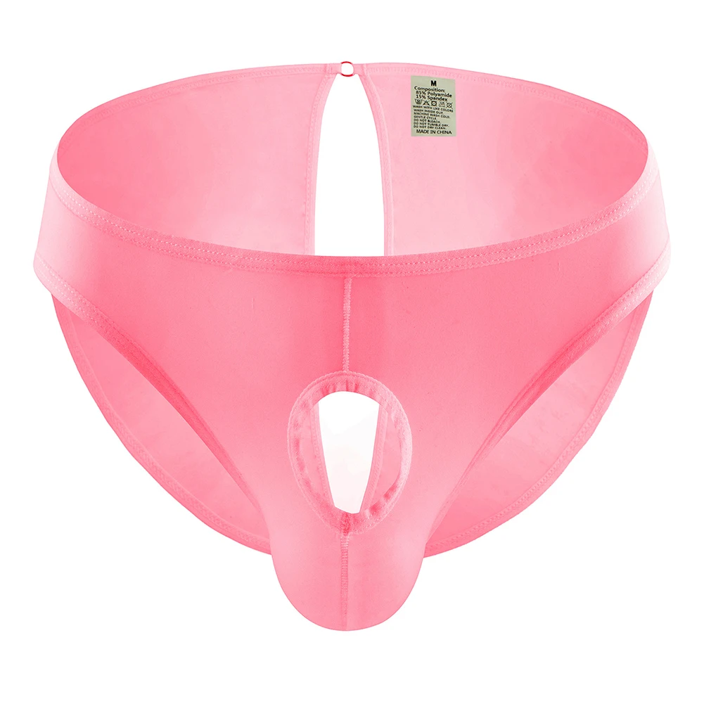 Hot Fashion Underwear Sleepwear Ice Silk Knickers Open Crotch Panties Plus Size Sexy Shorts Sissy Boxer Briefs image 4