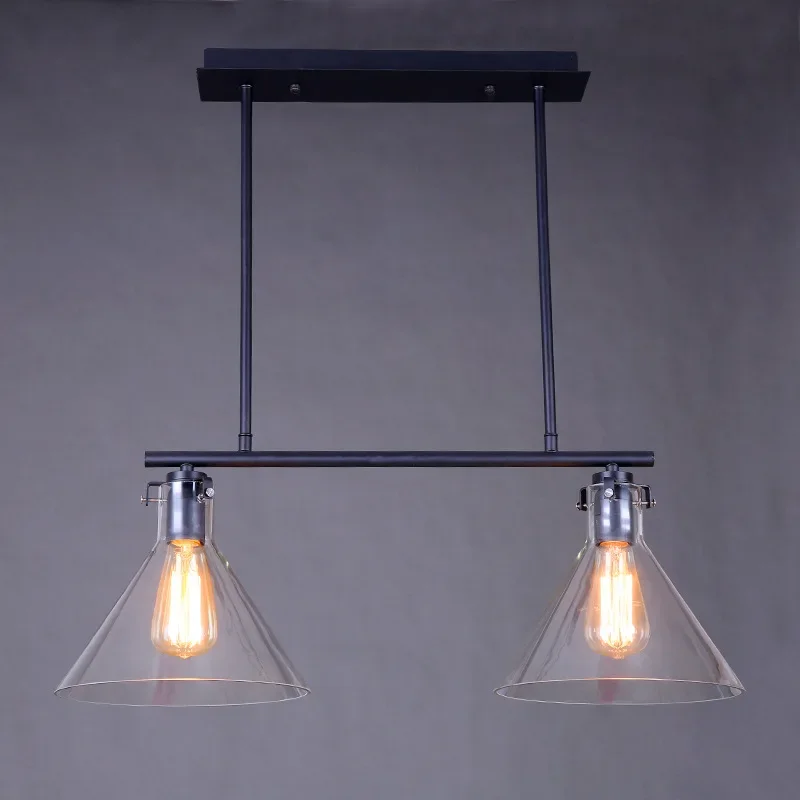 Glass Retro Iron Pulley Pendant Lights Loft American Vintage Industrial  Rope Antique Edison  Lamps