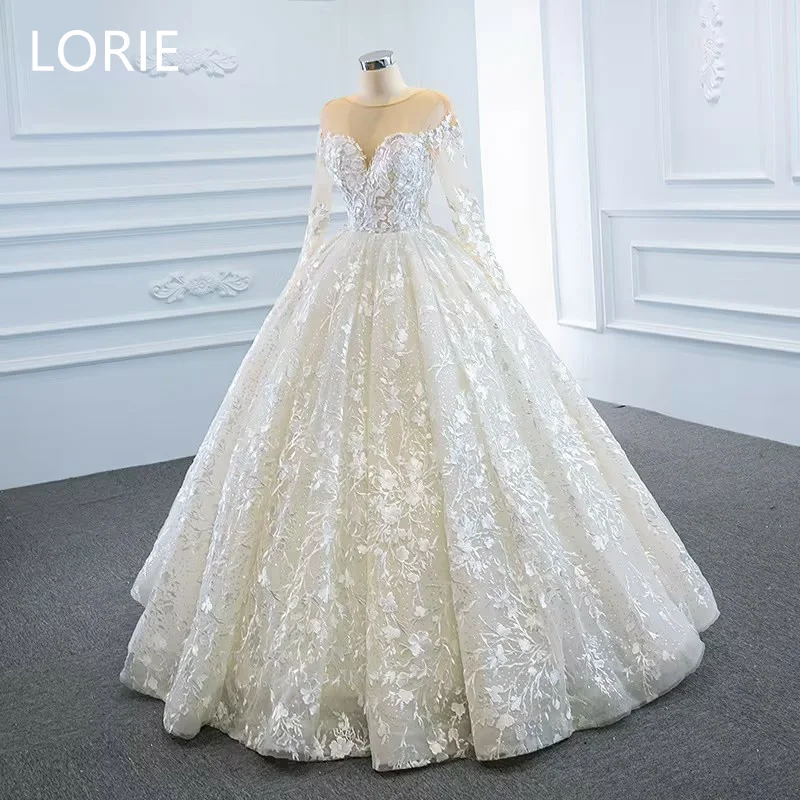 LORIE Gittle Shiny Lace Applique Sexy A-line Tulle Wedding Dress Backless Bridal Gowns vestidos de novia Customized 2025