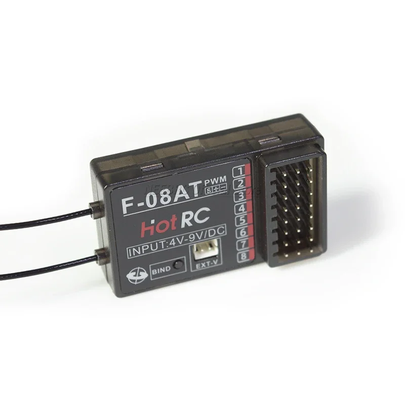 HotRC F-04AT F-06AT F-08AT F-01A F-01AT 4/6/8CH 2.4G Gyro Receiver Voltage Return PWM Lamp Control for RC Car Aircraft Tank Boat