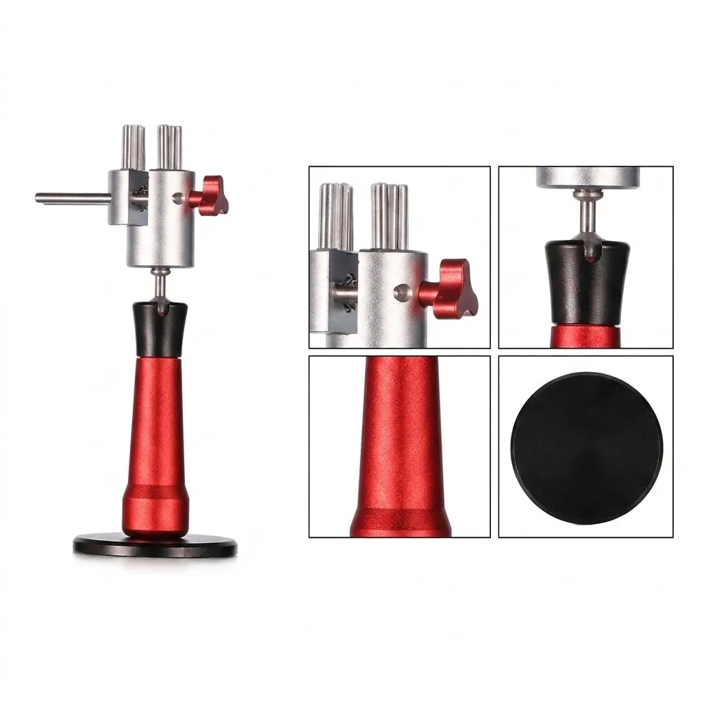 Aluminum Vise 138mm x 60mm with Ergonomic Red Knob and Silicone-Clad Jaws for Safe Handling of Small Components