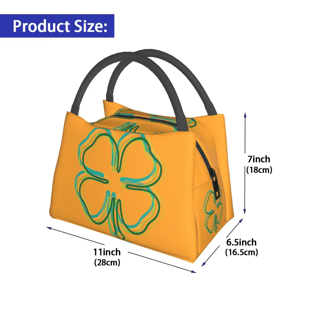 Shamrock Blur Lunch Bag St Patricks Day Cute Lunch Box Outdoor Picnic Insulated Tote Food Bags Oxford Designer Cooler Bag