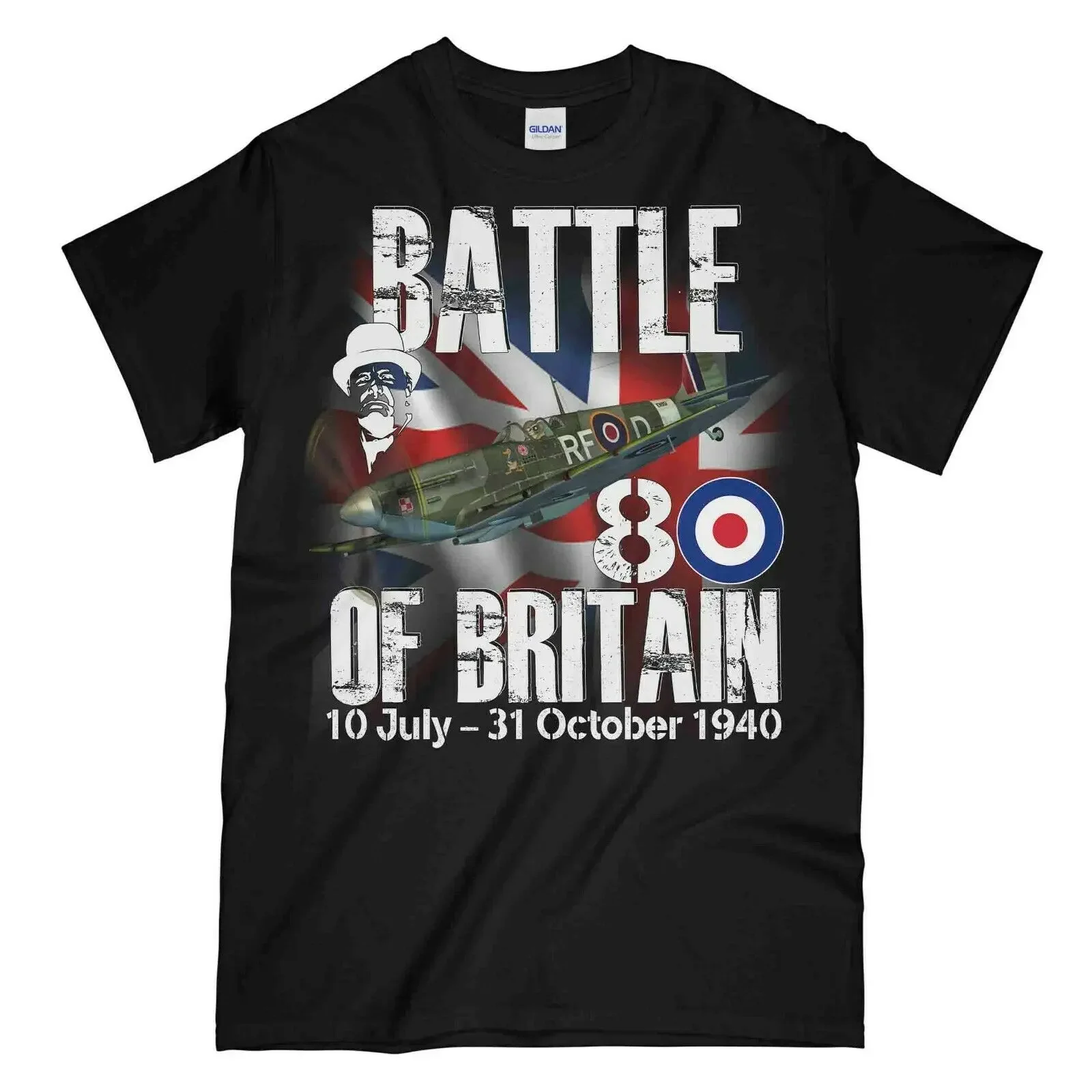 

Battle of Britain Anniversary RAF Supermarine Spitfire Printed T-Shirt. Summer Cotton Short Sleeve O-Neck Mens T Shirt New S-3XL