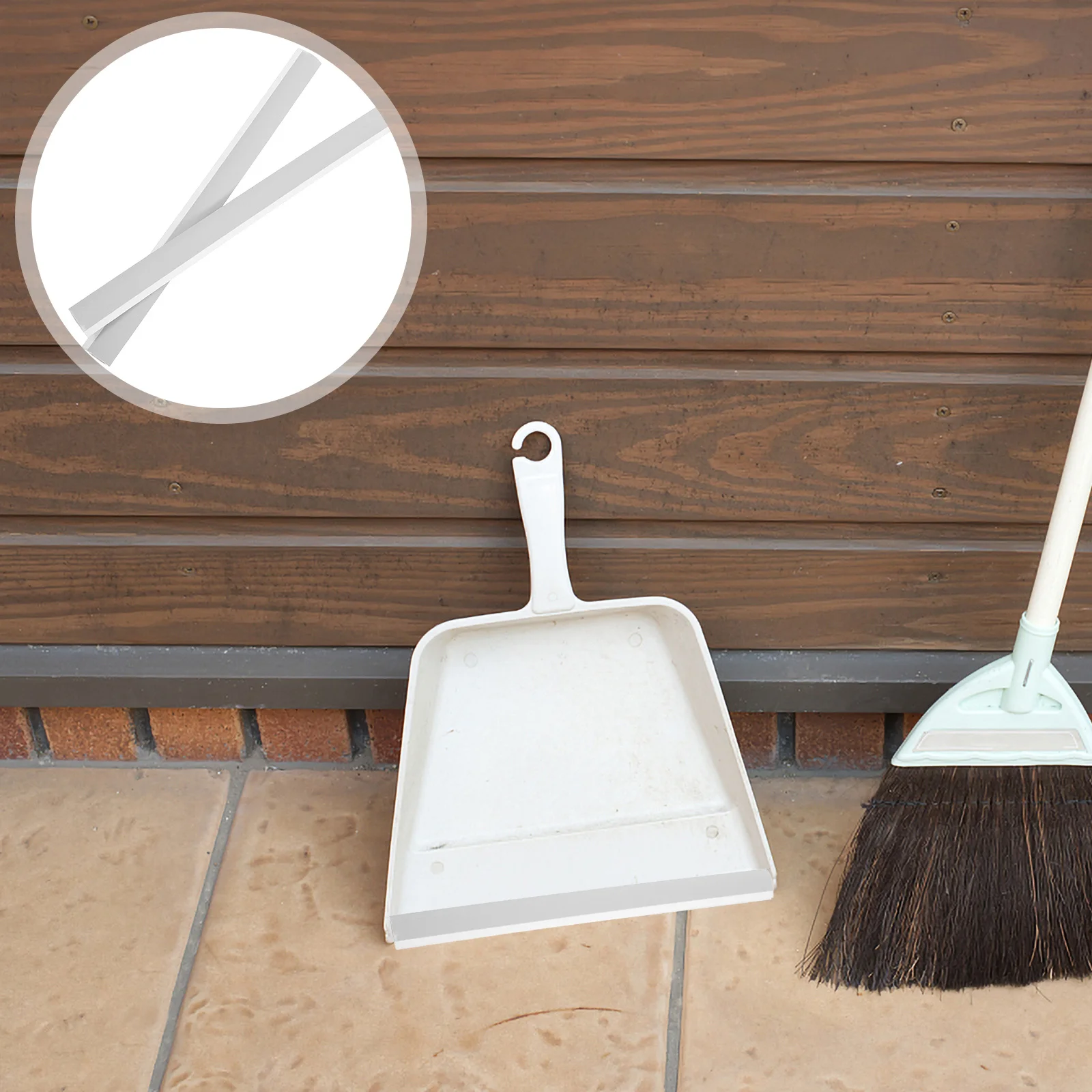 

2Pcs Dustpan Plastic Edge Strip Soft Pressing Replacement Insert for Cleaning Floors Garbage Pickup Repair Dustpan Plastic Edge