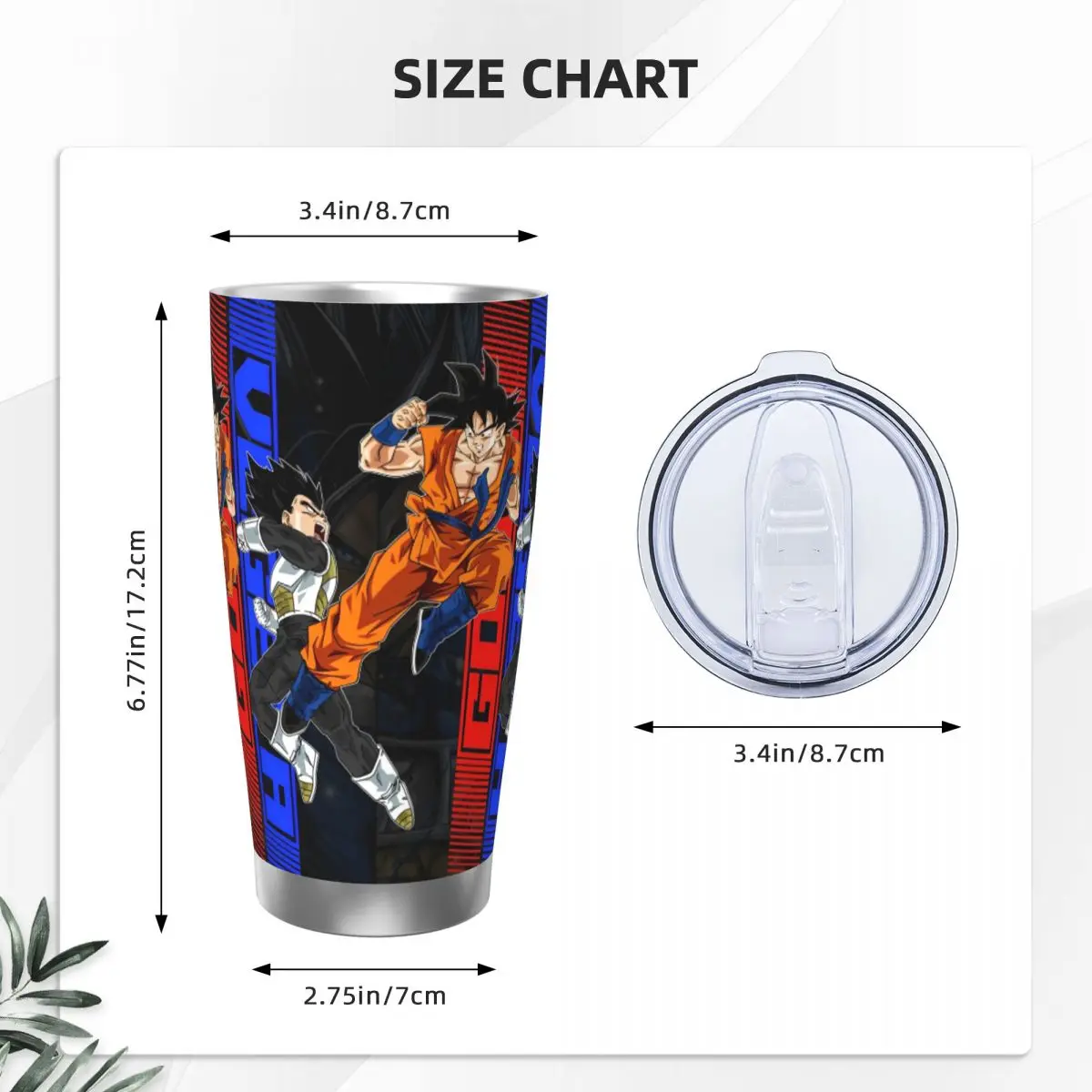 Dragon Ball ญี่ปุ่น Anime Tumbler สูญญากาศฉนวนความร้อนถ้วยกระติกน้ําสูญญากาศท่องเที่ยวกลางแจ้งแก้วรั่วไหล,20oz