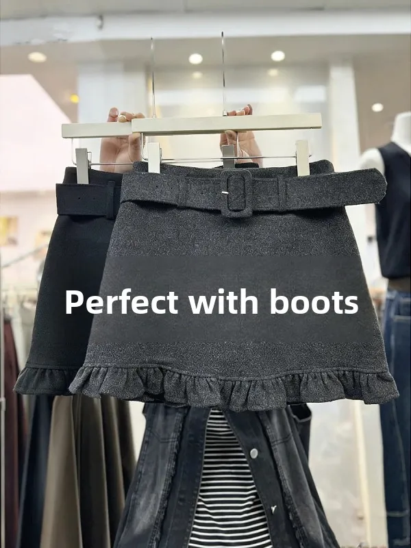 Plus Size Woolen Sk…