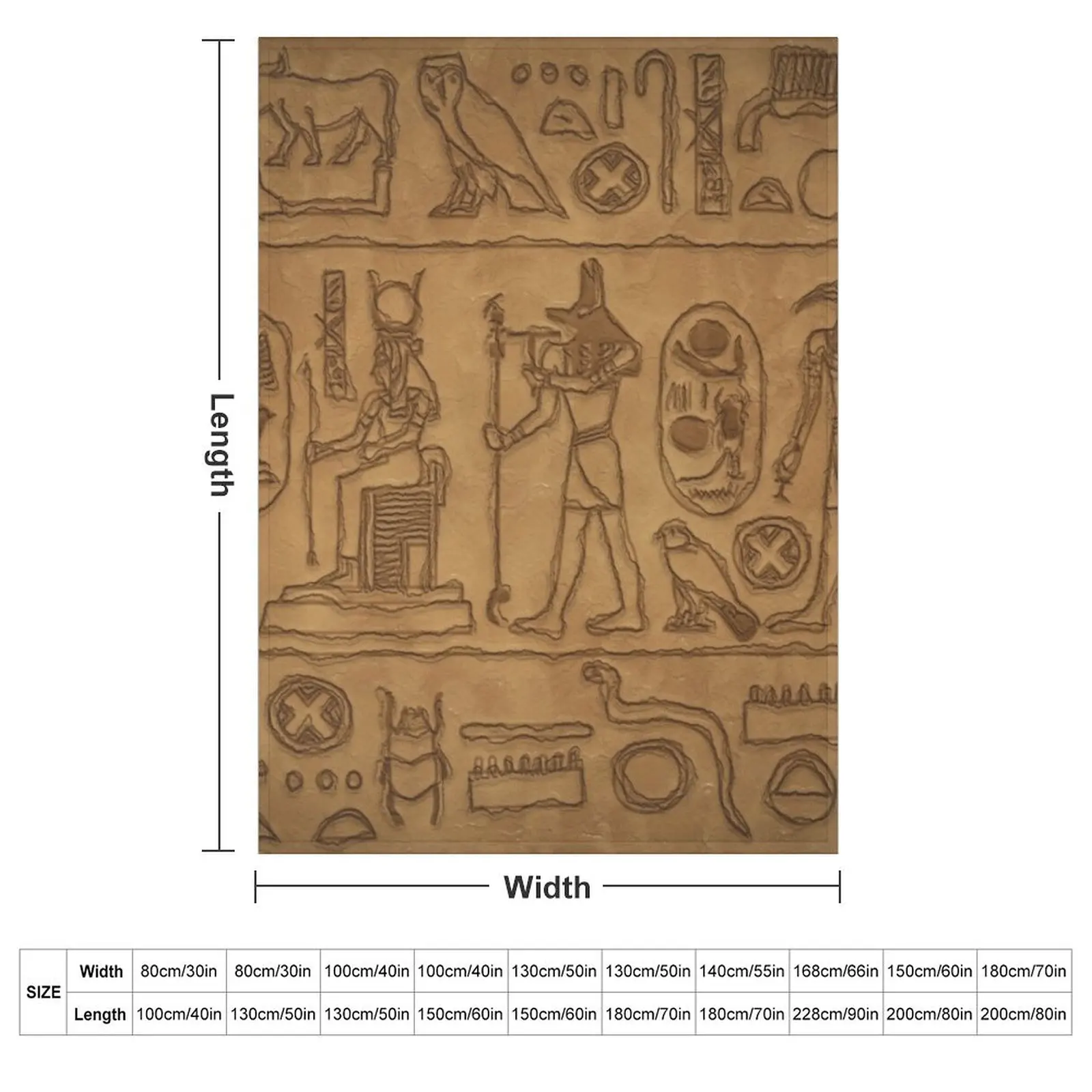 Egyptian Hieroglyphic Art Throw Blanket couch cozy soft plush fuzzy picnic outdoor blanket