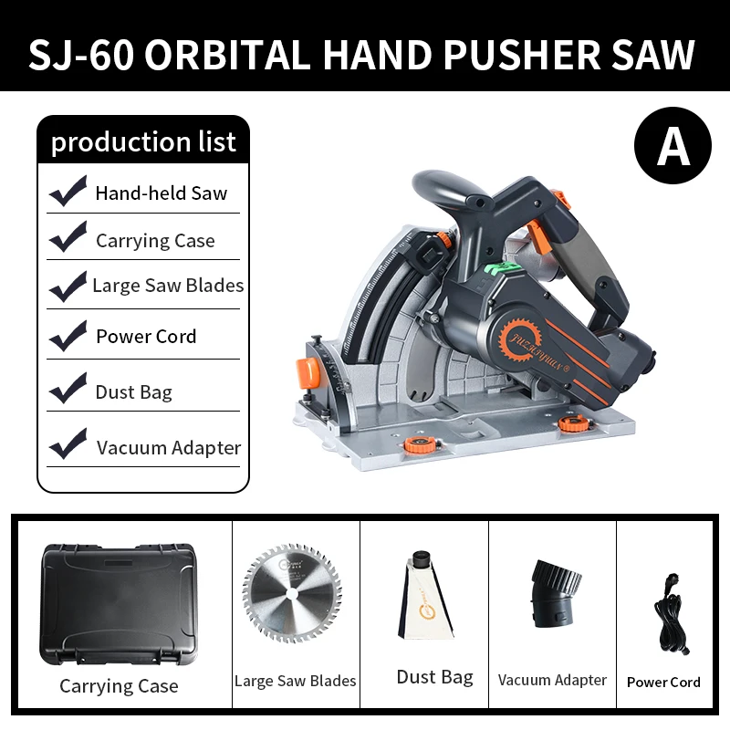 2000w 60mm Plunge Cut Circular Track Saw with Guide Rail 80cm 120cm