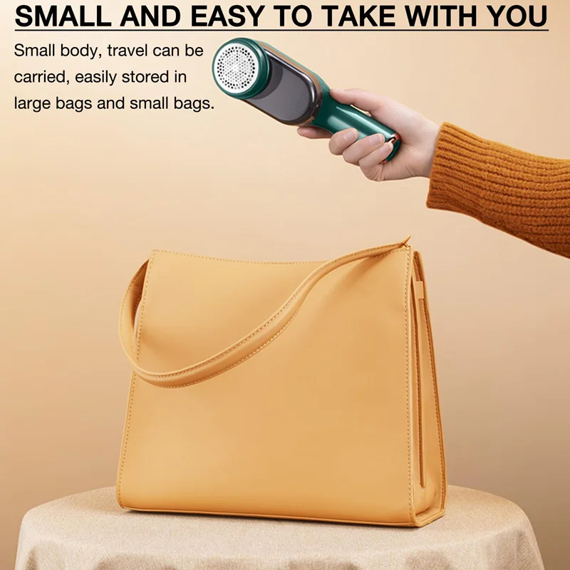 Mini Electric Lint Remover With 6-Leaf Blades Rechargeable Fabric Shaver LED Digital Power Display Portable Clothes Defuzzer New