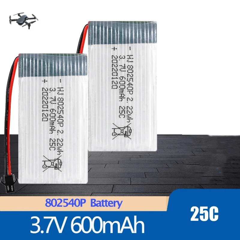 3.7V 600mAh Drone Batterie 802540P SM Plug RC Quadcopter Hélicoptère Batterie Rechargeable Lipo Batterie Pour SYMA X5C X5C-1 X5 X5SW