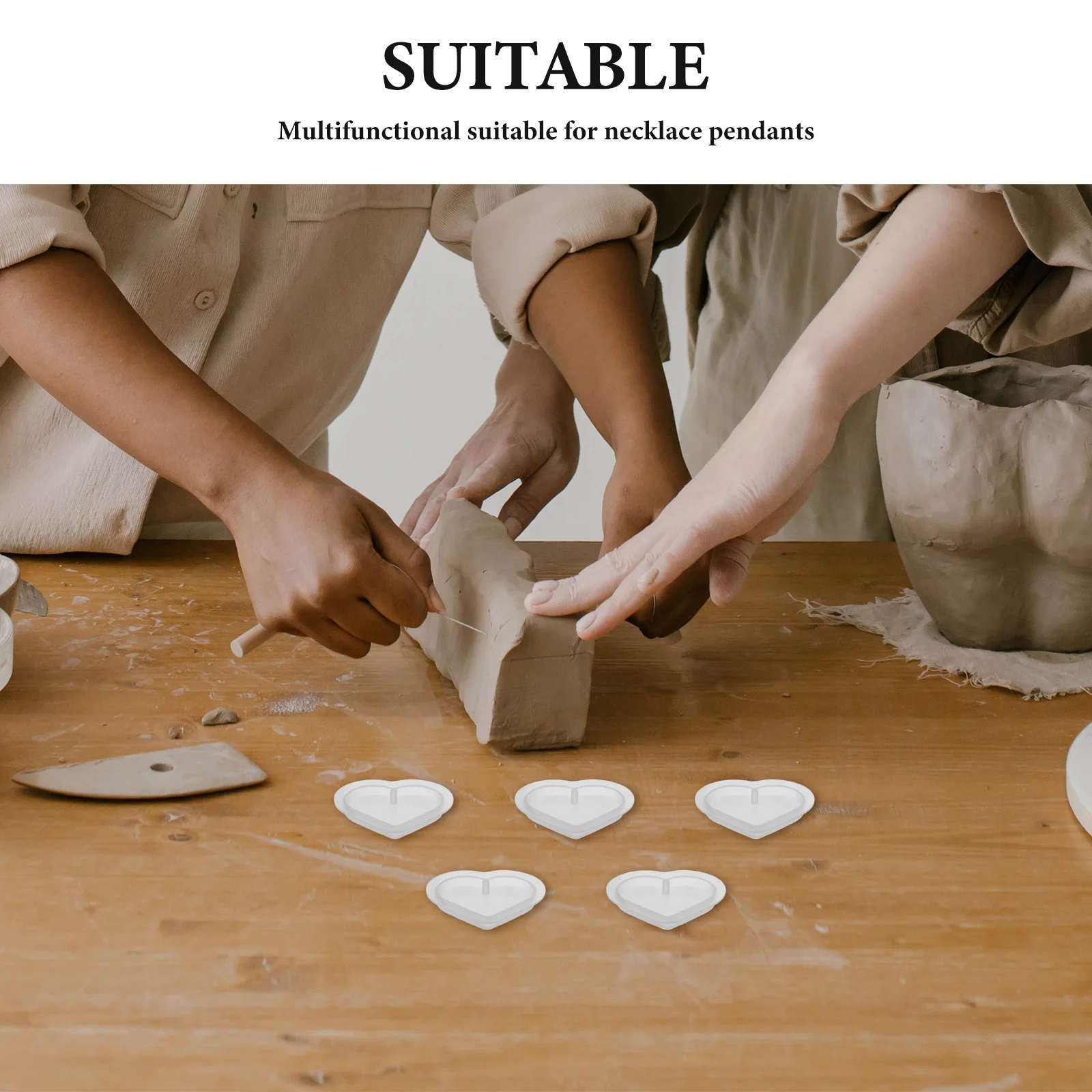 6 قطعة قوالب الراتنج القلب سيليكون الحب قلادة المفاتيح الحرفية DIY بها بنفسك صنع المجوهرات عدة ل قلادة الايبوكسي سحر عيد الحب #5