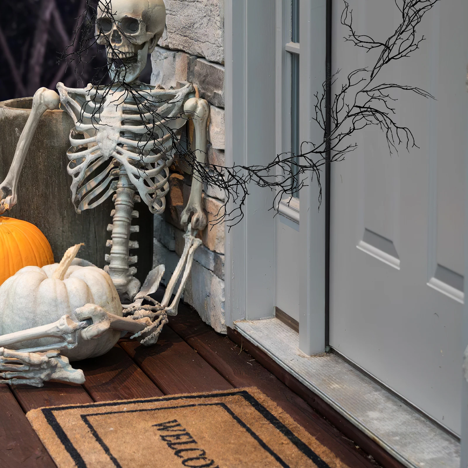 

Black Halloween Vine Decor Realistic Plastic Twigs for Spooky Indoor Outdoor DIY Party Haunted House Gothic Theme