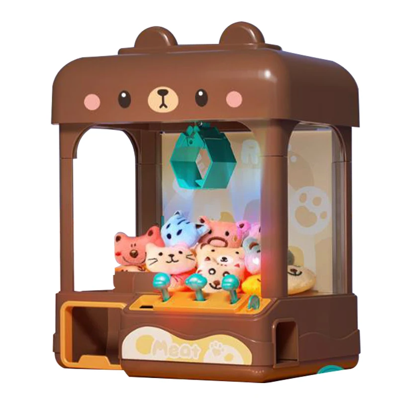 

STLF Children Gifts Token Small Toy Dolls Mini Arcade Game Machine Vending Music Candy Grabber Coin Operated Claw Machine