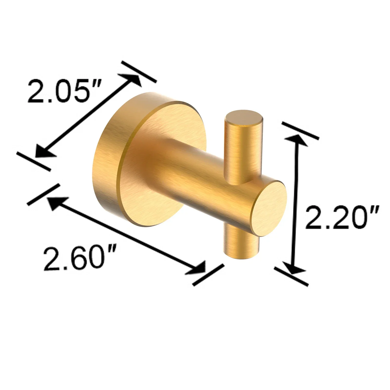 Round Base Wall Hanging Hook with Screws- Brushed Gold Hook, 4 Pack, for Entry Shoe Cabinet, Wardrobe Bathroom Bedroom Furniture