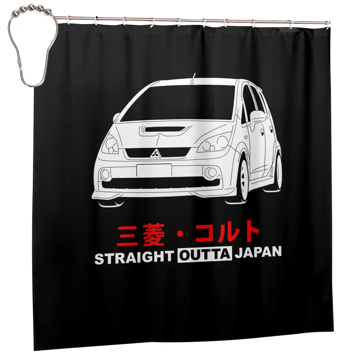 Mitsubishi Colt Ralliart Version-R Z27Ag Shower Curtain Bathroom Curtain Modern Polyester Mildew Proof