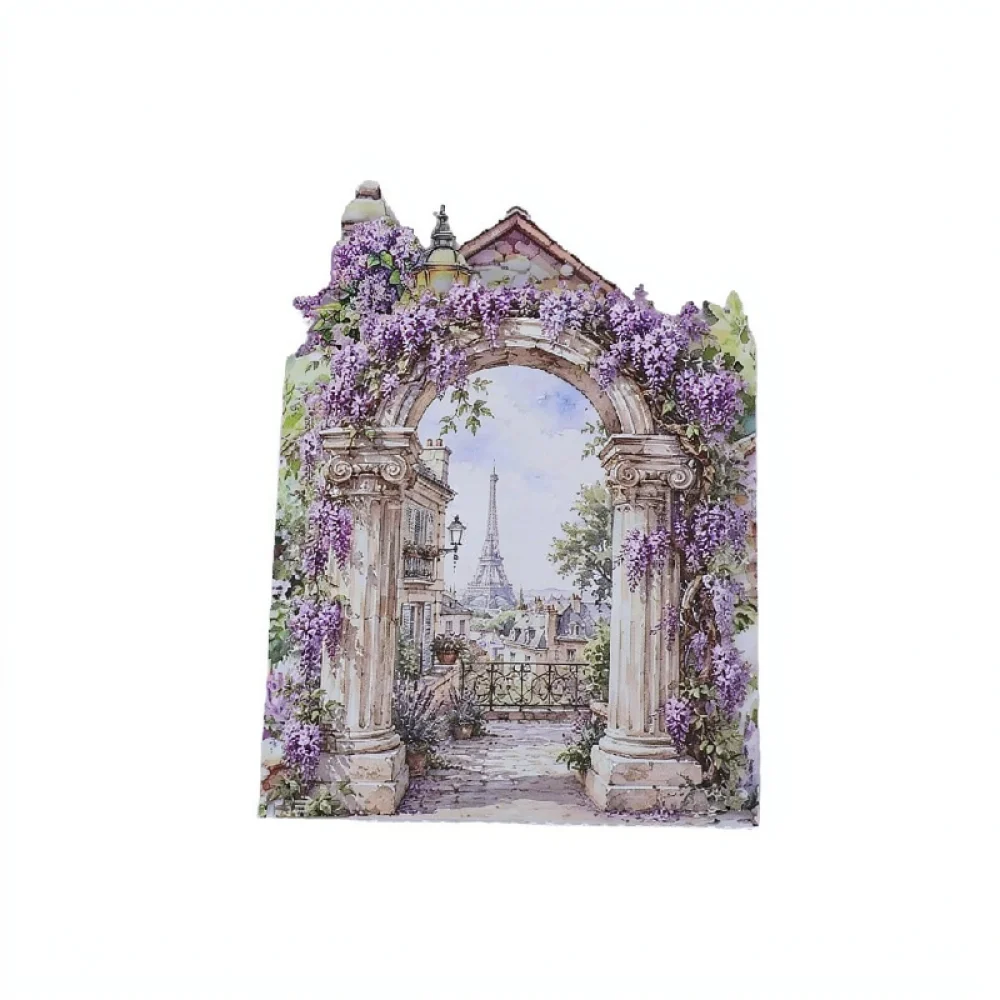 Wisteria Lavender 3D Pop Up Card For Qian Laser Cut Floral Paper Craft Birthday Holiday Greeting Gift Note