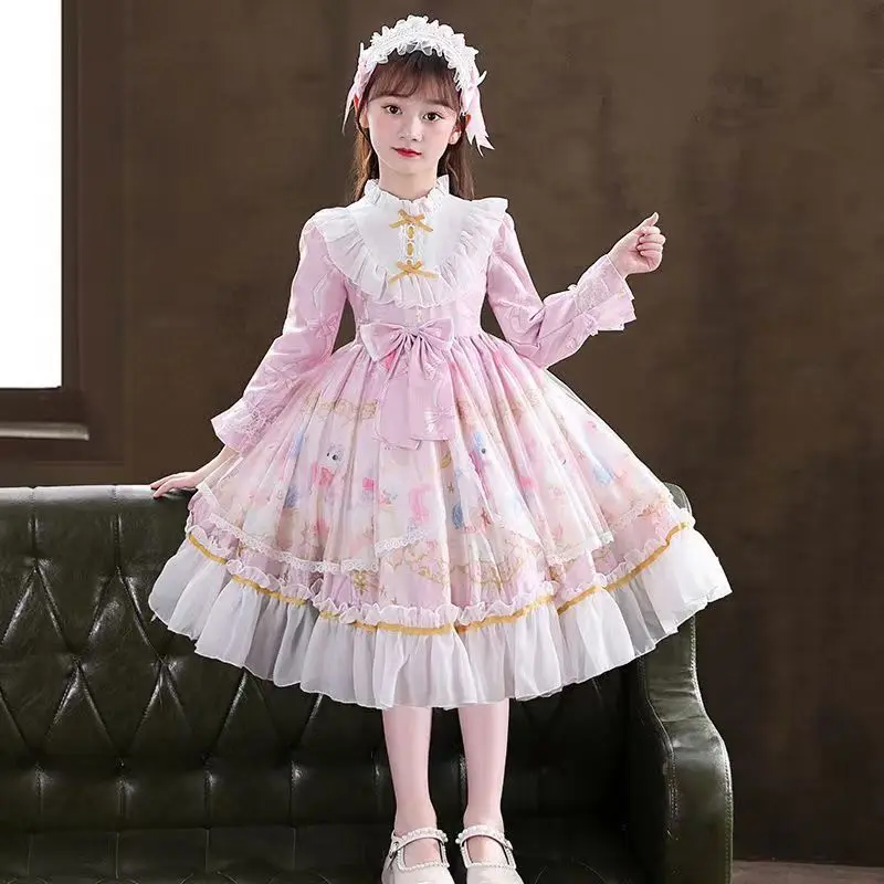 

Original Lolita Princess Dress for Girls Winter Collection Cozy and Thick Stylish Outfit for Little Girls