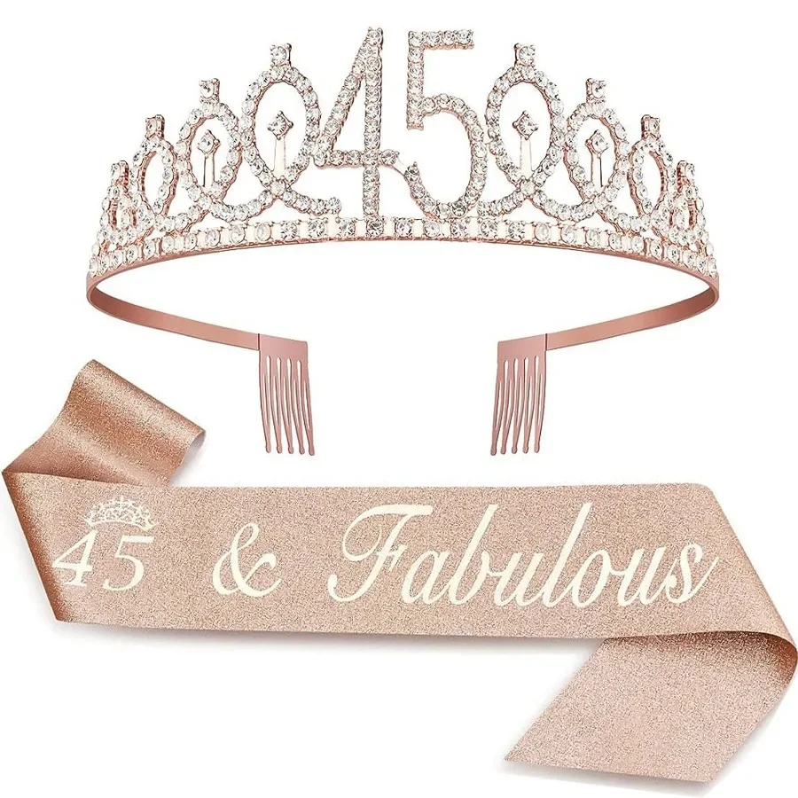 Geburtstagsschärpe & Krone für Frauen und Mädchen 15., 20., 25., 30., 35., 40., 45., 50., 55., 60., 65., 70. Geburtstag Partydekoration Geschenke – Detail 3