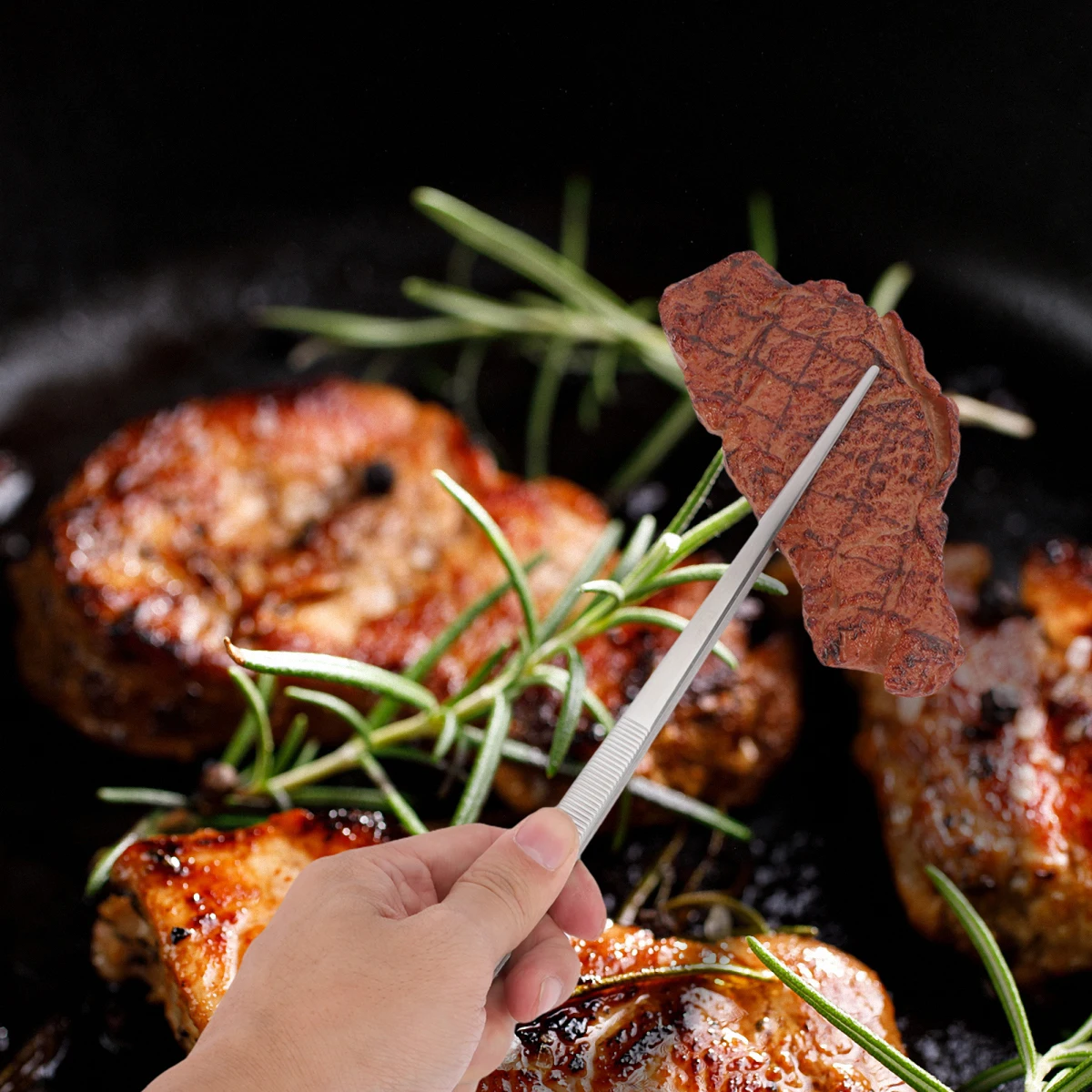 

Serrated BBQ Tongs Stainless Steel Food Clip Plate Clamp Grill Meat Kitchen Tools Non Slip Tweezers Durable Steak Clamps