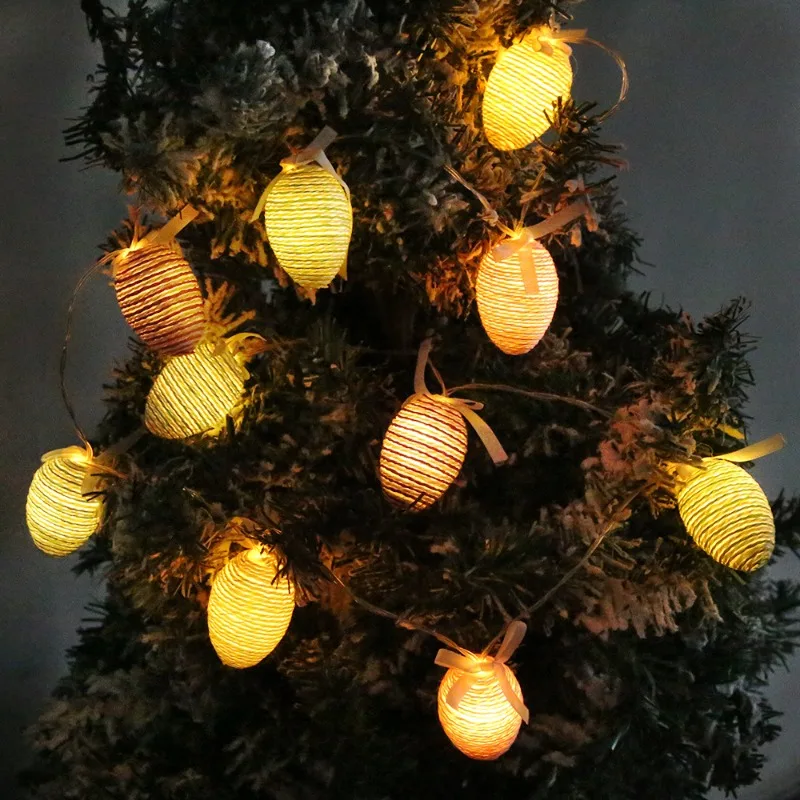 Easter Lantern String Cross-border Led Light String Rope Egg String Lights Decorative Egg Lights Holiday Party Decoration 2025