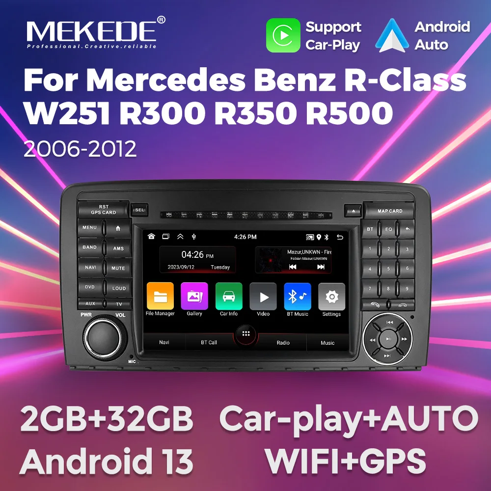 Android OS Car Radio Carplay Multimedia For Mercedes Benz R-Class R Class W251 R280 R300 R320 2005 - 2017 Navigation GPS Stereo