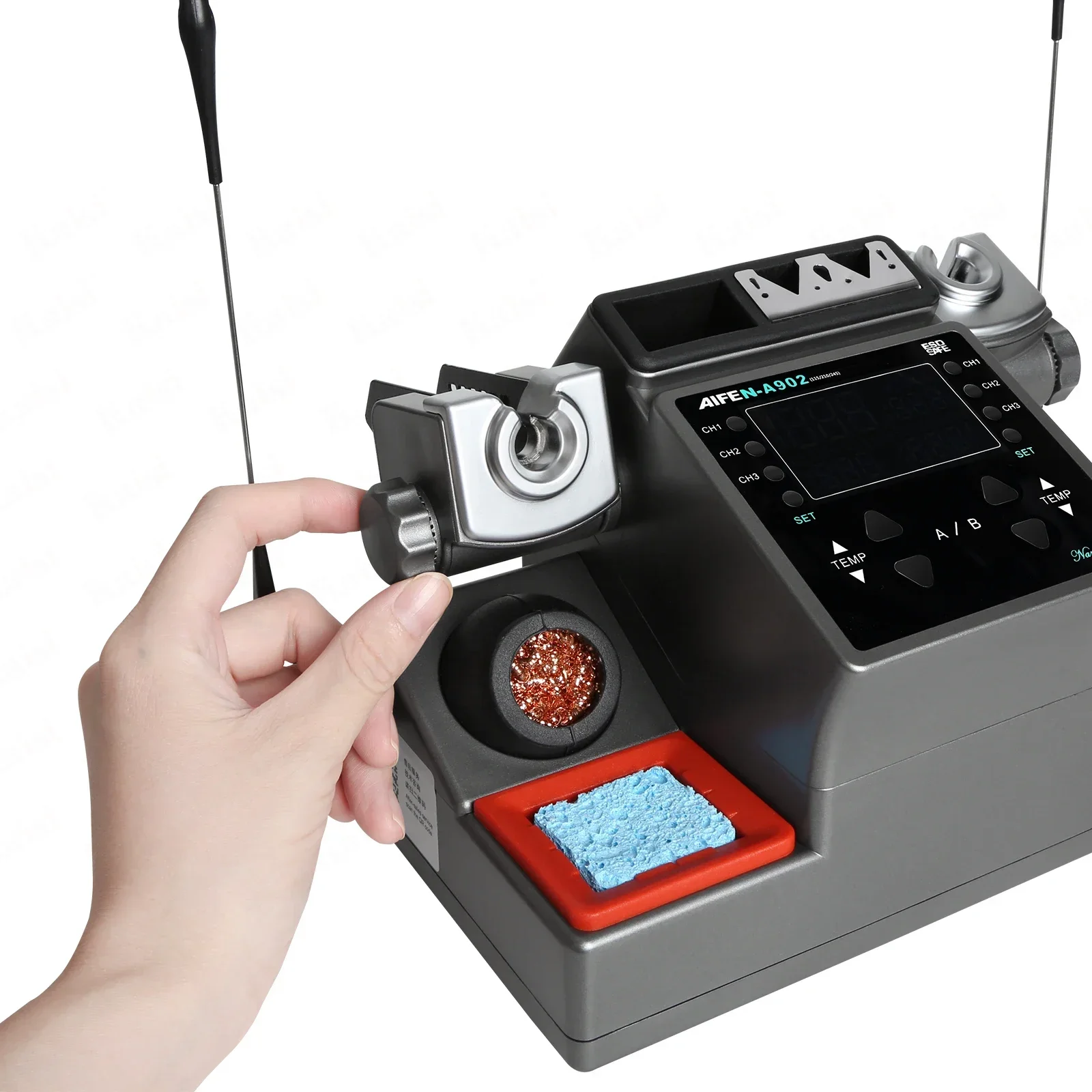 2026 4. A902 Dual Soldering Iron Soldering Station Mobile Phone Applied to 115/210/245 tip type Knife, Strai