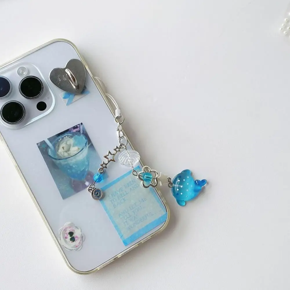 

Цепочка для телефона в морском стиле Y2K: уникальный брелок с морским животным — акулой, ручной работы, ремешок-шнурок для телефона