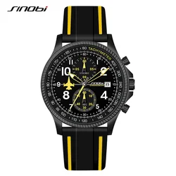 SINOBI Creative Design Airplane Chronograph Men's Watches Original Geneva Calender Man Quartz Wristwatches Top Sports Clock