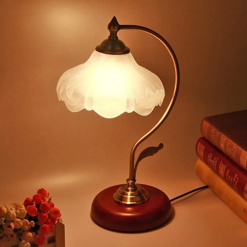 

Girls Dimmable LED Bedroom Glass Bedside Lamp Wedding Everlight