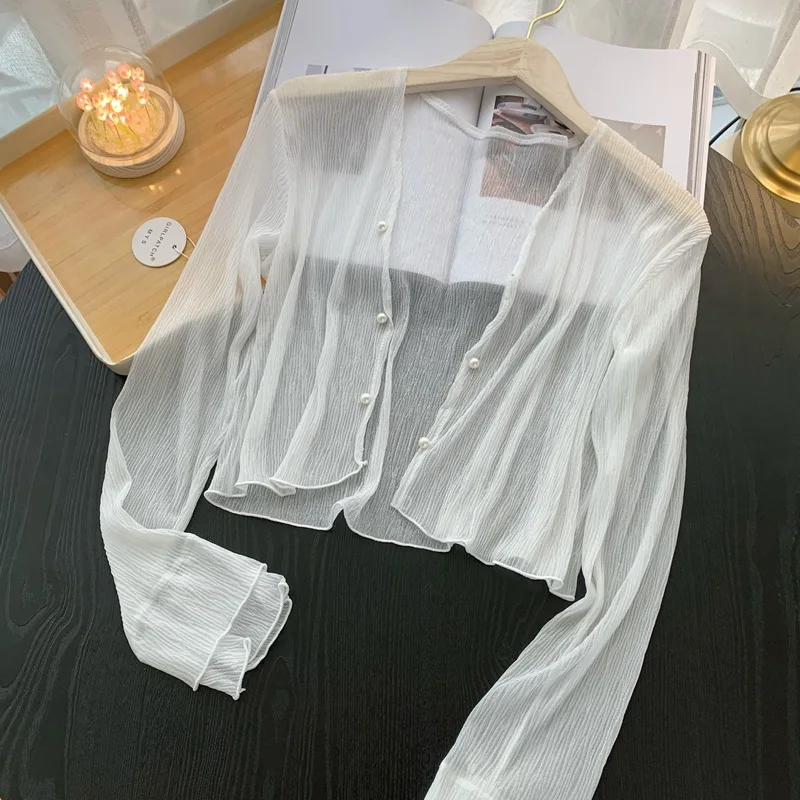 2026 니트 얇은 스웨터 가디건 여성 긴팔 진주 장식 - Crop Cardigan Vintage 리뷰 및 가격