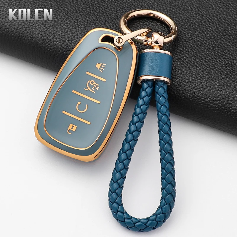 Fashion TPU Car Key Case Cover For Chevrolet Malibu Blazer Traverse Seeker Onix Equino Volt Bolt Trax Orlando Cruze Spark Sonic view 4