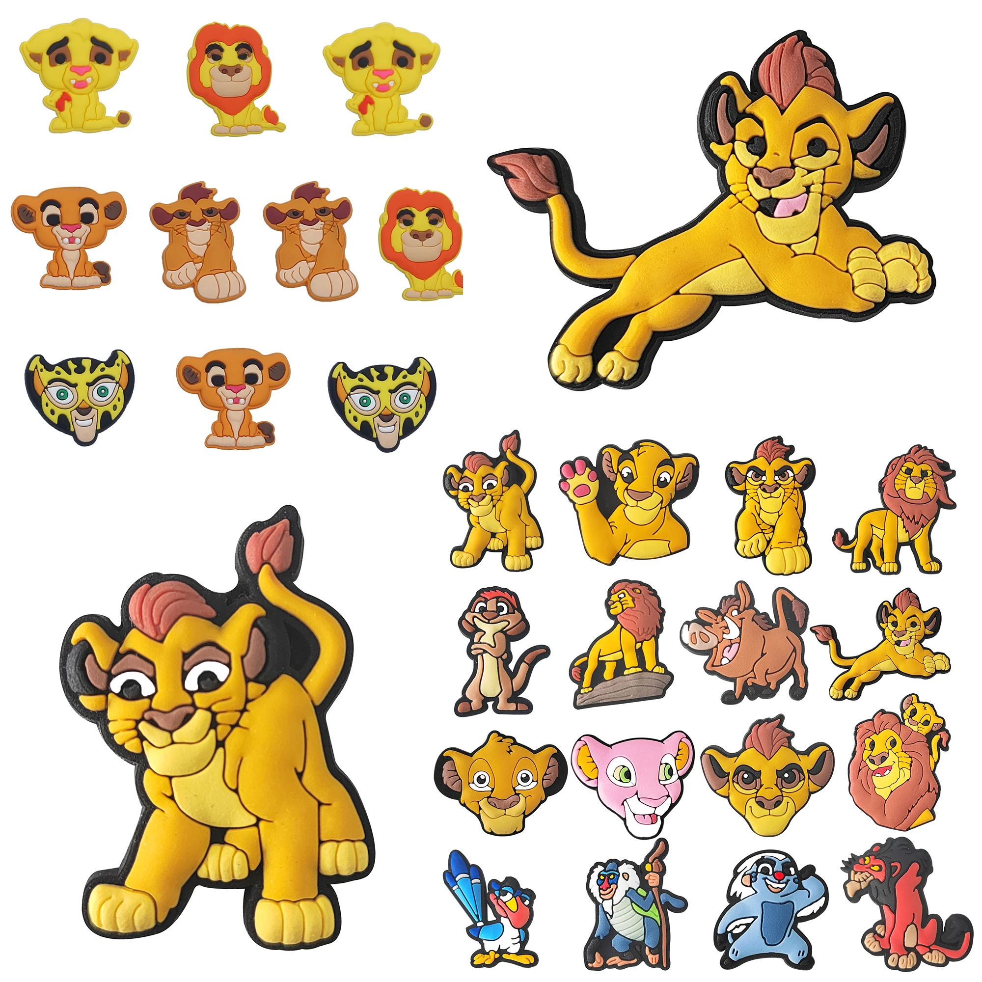 10-16pcs MINISO The Lion King Shoes Charms PVC Shoe Accessories DIY Shoe Buckle Clogs Sandal Decoration For Kids X-mas Gifts