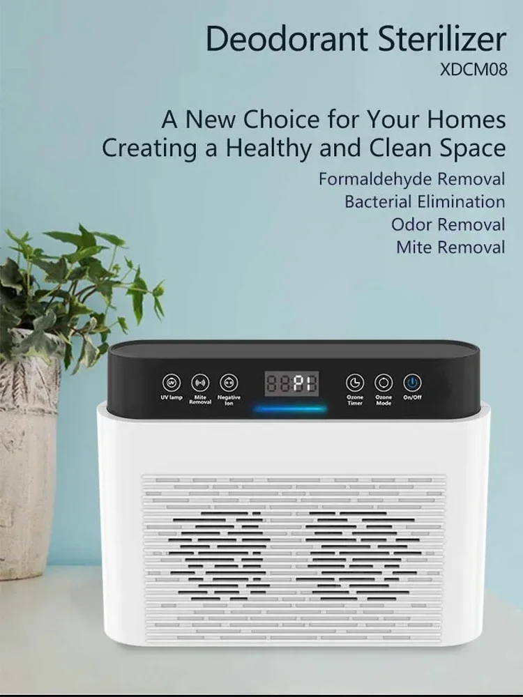 Purificatore d'aria per animali domestici Eliminatore di odori di ozono per odori forti Rimozione di odori al 99% Luce UV agli ioni negativi 3 modalità Ionizzatori d'aria