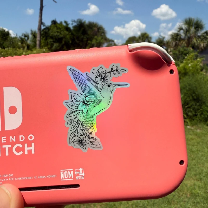 

Glossy Three Birds for Laptops, Phones, Water Cups - Removable without ResidueHolographic Hummingbird Sticker Vinyl Decal -