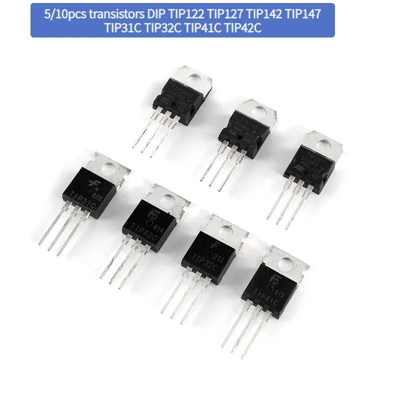 Transistor do transistor, MERGULHO TIP122, TIP127, TIP142, TIP147, TIP31C, TIP32C, TIP41C, TIP42C, TO220, 10 PCes