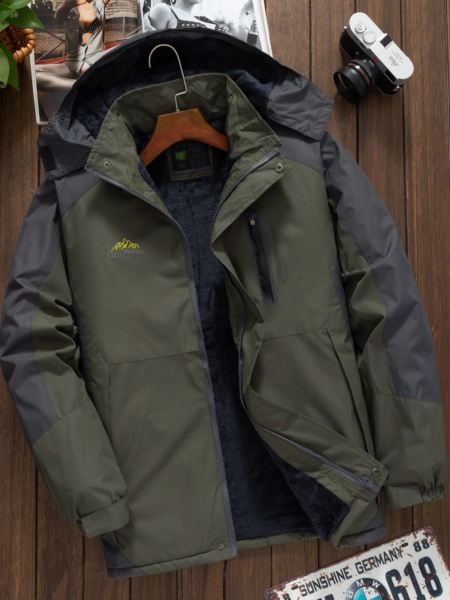 

Мужская зимняя куртка Thiened Fce с подкладкой из хлопка, теплая повседневная свободная модель, водонепроницаемая ткань из полиэстера