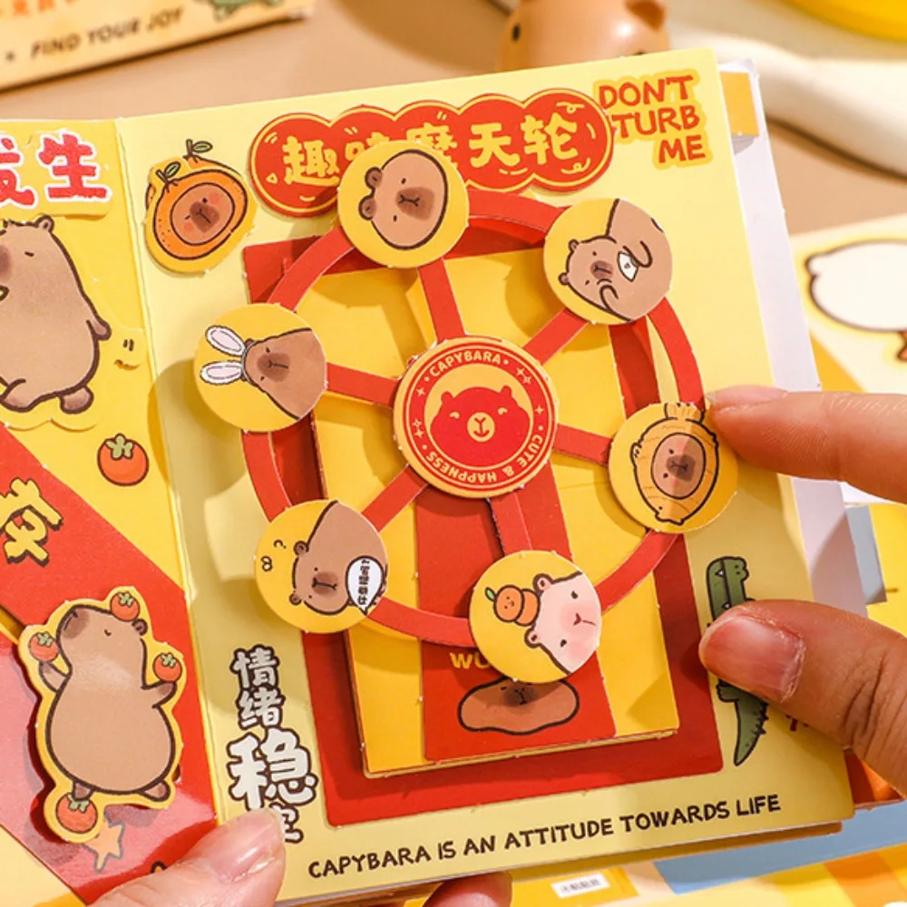 สมุดกิจกรรมอนิเมะทำมือ คาปิบาร่า สมุดสติกเกอร์ DIY การ์ตูน ไม่ต้องตัดเย็บ สมุดเงียบ ของเล่นเด็ก
