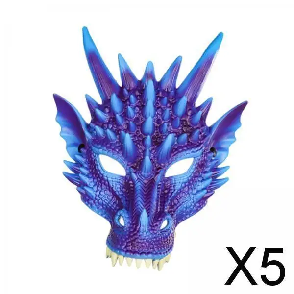 

Маска дракона 5xDragon, страшная маска динозавра для сценических выступлений, свадеб, выпускных вечеров, фиолетовая