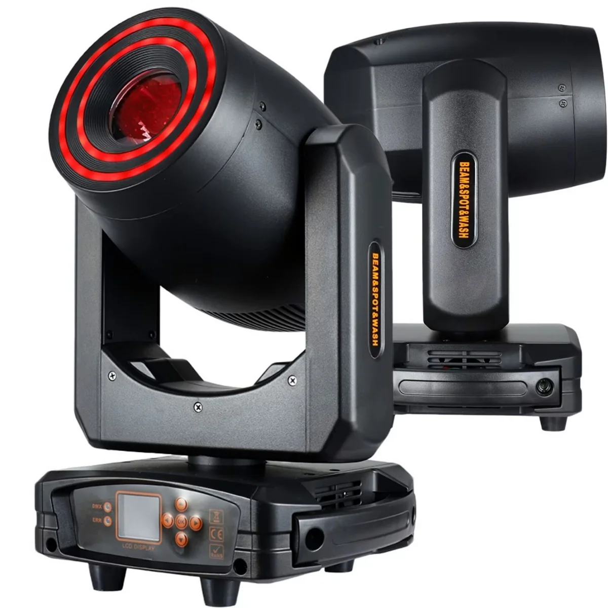 250W 3-in-1 BSW LED Moving Head Beam-Lichteffektgerät mit Doppelprismen-Effekt, unterstützt DMX-Steuerung, geeignet für Diskotheken.