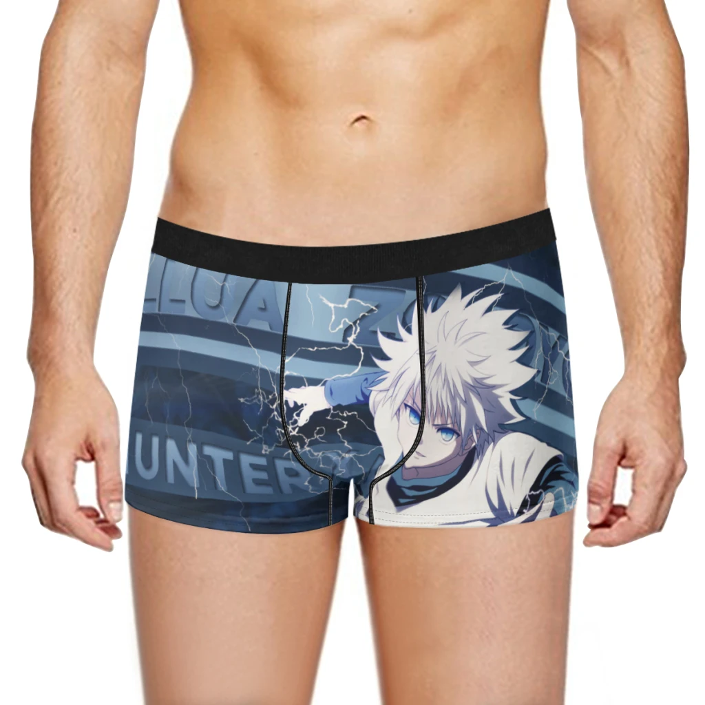 Calções de Boxer Killua masculino, Cuecas masculinas, Roupa interior respirável, Hunter X Hunter, Boxershorts