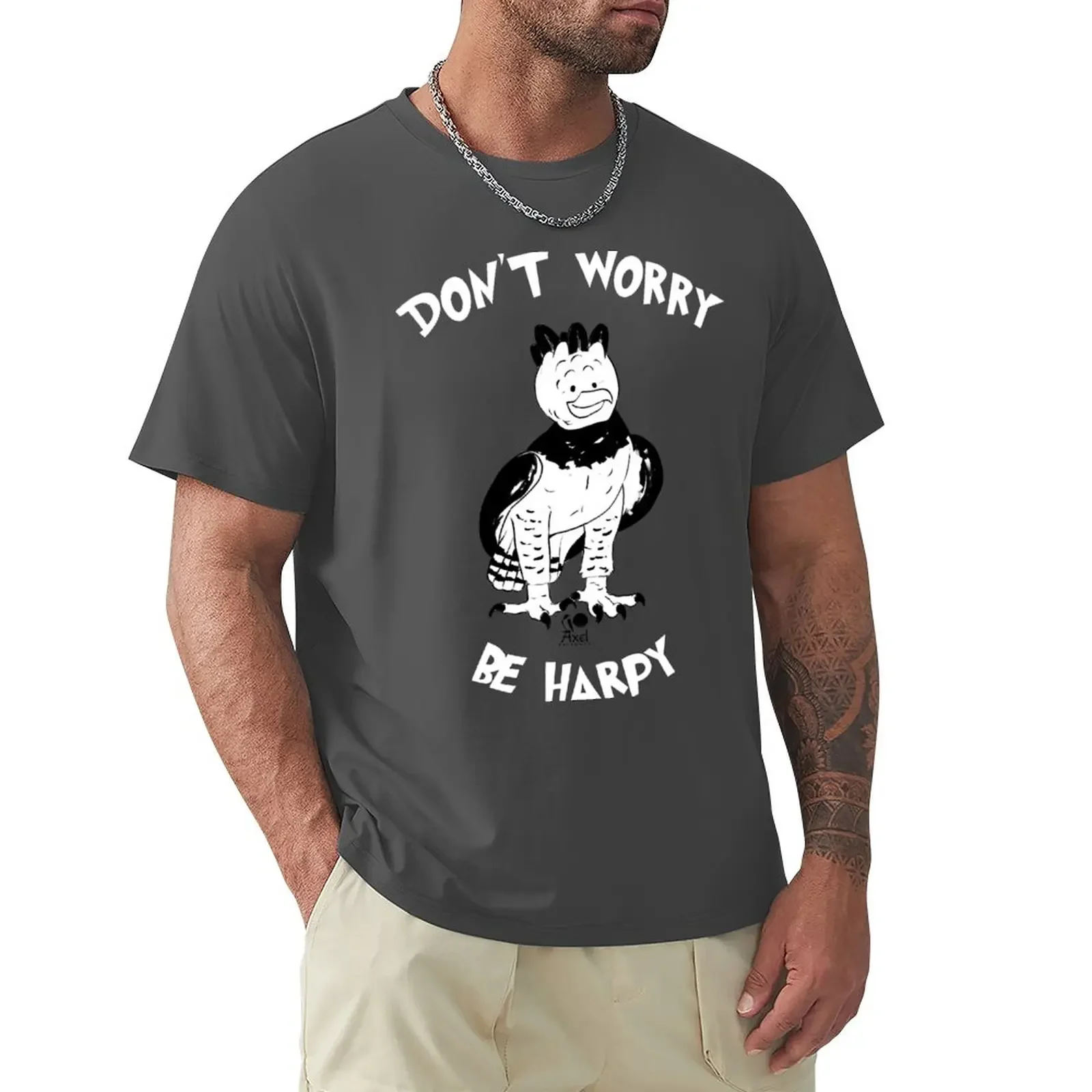 Don't worry be HARPY T-Shirt tops boys animal print mens workout shirts boys whites customs sports fans Men's clothing