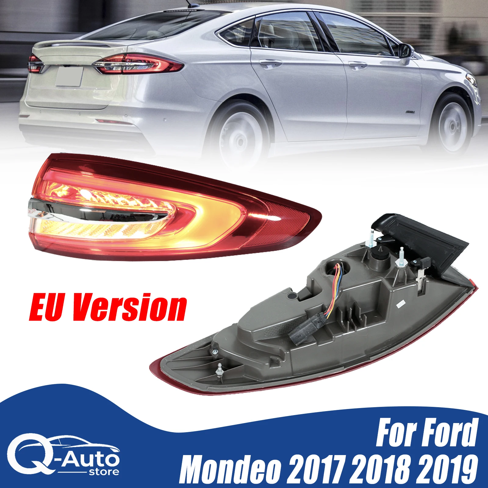 Wersja EU Tylne światło stopu w zderzaku do Forda Mondeo Fusion 2018 2019 2020 Kierunkowskaz Ostrzegawcze Światło Hamowania Przeciwmgielne Akcesoria Samochodowe