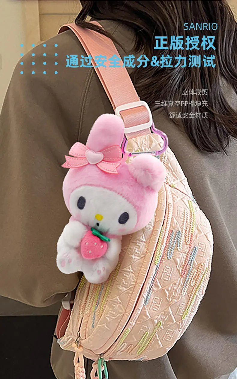 Original Lizenziertes Sanrio My Melody Plüsch-Schlüsselanhänger-Set, Niedliche 8 Stile Taschenanhänger, Weiche Stoffpuppen-Schlüsselringe, Ideales Geburtstagsgeschenk – Detail 2