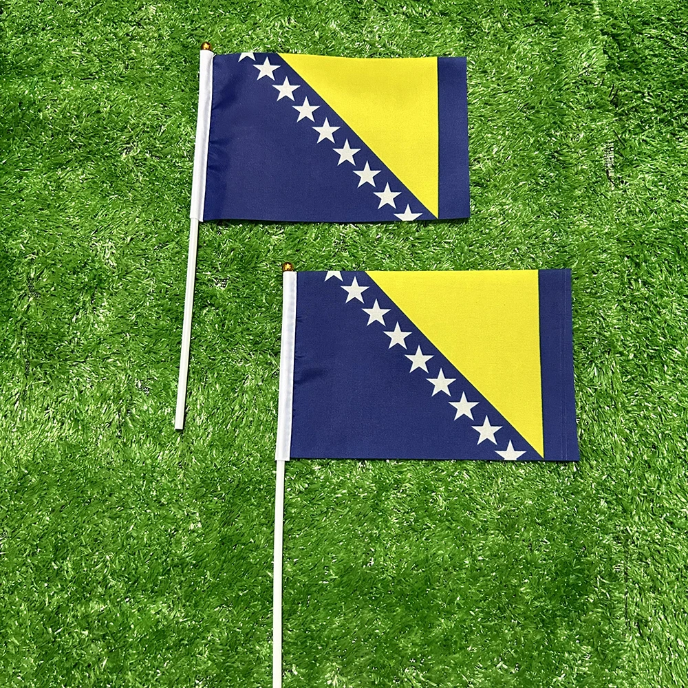 SKY FLAG Bosnia and Herzegovina Flag 50/100pcs 21*14cm  Bosnia and Herzegovina Hand Waving Flags For Sports Activity Home Decor