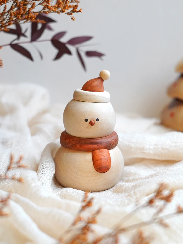 

Snowman Desktop Ornaments Real Wood Cute Healing Gifts for Frie Car Cisas Snowfall Decorative Accories by ane