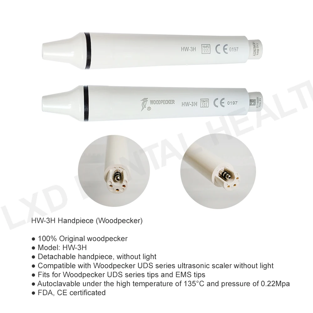 Dental Ultrasonic Piezo Scaler Handpiece, ajuste destacável para EMS Woodpecker Odontologia, HW-3H HW-5L