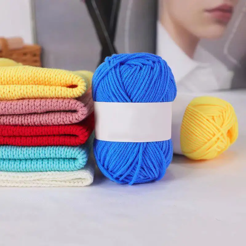 25g Soft Milk Cotton Knitting Yarn Anti-Pilling High Quality Knitting 4ply Cotton Yarn For Crochet Scarf Sweater Hat Doll Craft