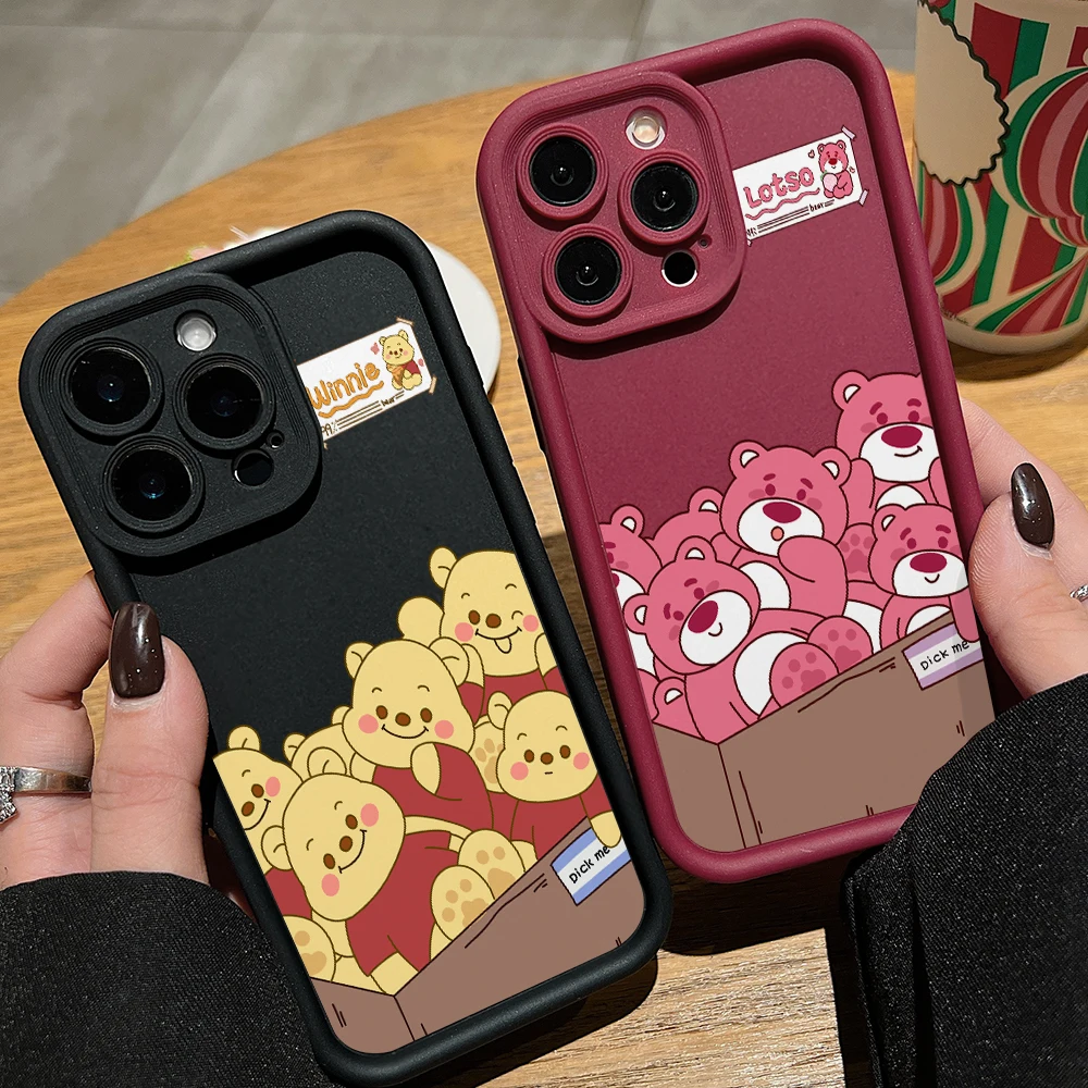 Winnies Poohs Lotso Capa de telefone para Samsung Galaxy A73 A71 A55 A54 A53 A52 A51 A34 A33 A32 A23 A14 A13 A12 A06 4G 5G Capa de escada