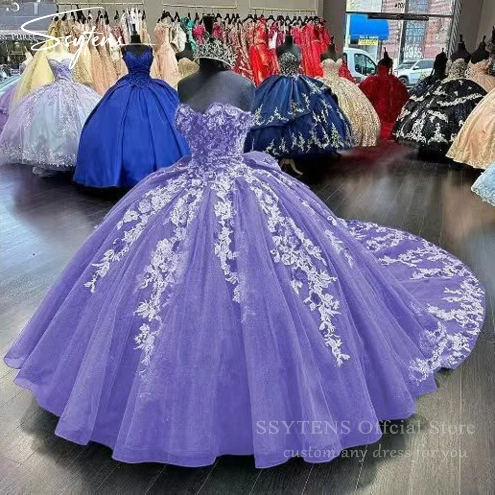 SSYTENS Emerald Green Quinceanera Ball Gowns Appliques Lace Beading Princess Birthday Party Gown Vestidos De 15 Anos Customized