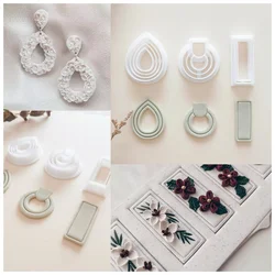 French Geometry Soft Pottery Earrings Polymer Clay Cutter Moulds Simple Style DIY Ceramic Earrings Jewelry Pendants Clay Tools